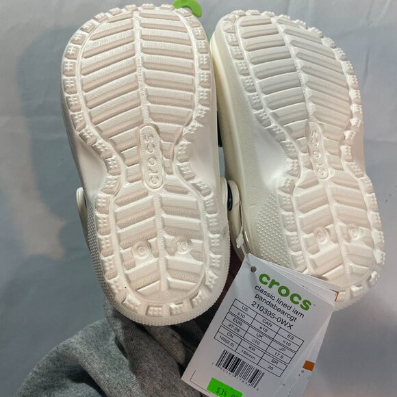 Crocs‎ Classic Lined IAM Panda Bear Clogs Sandals Size 10 White Black NWT - Picture 3 of 3